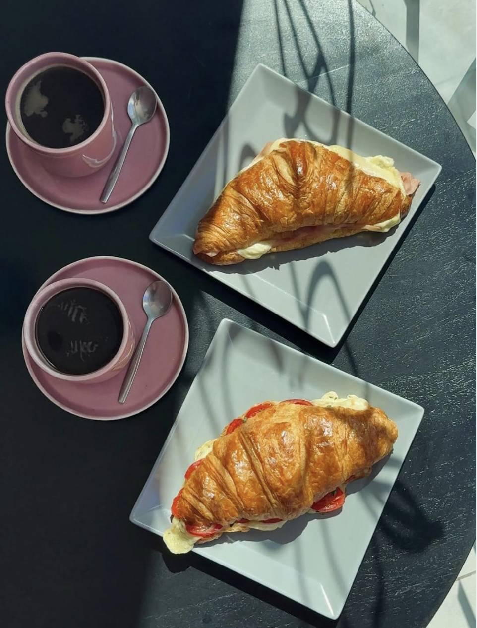 Coffee and homemade croissants at LENA
