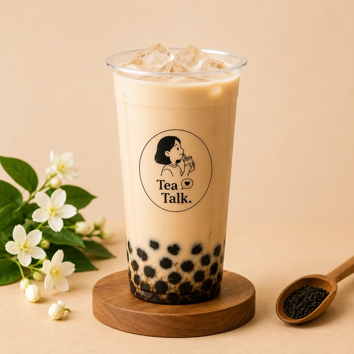 Jasmine Milk Tea da Tea Talk, chá de jasmim com leite